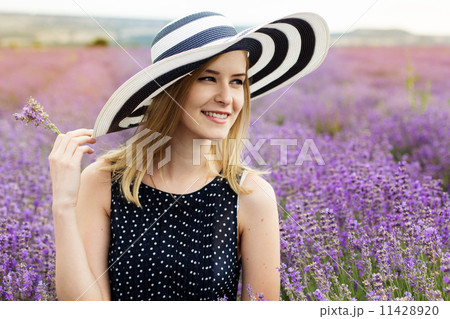 Adorable girl in fairy field of lavender 11428920