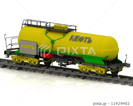 Railway tank with golden inscription oil 11429402