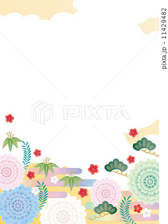 背景素材(タテ)-和,松竹梅,菊 背景素材(タテ)-和,松竹梅,菊 11429482