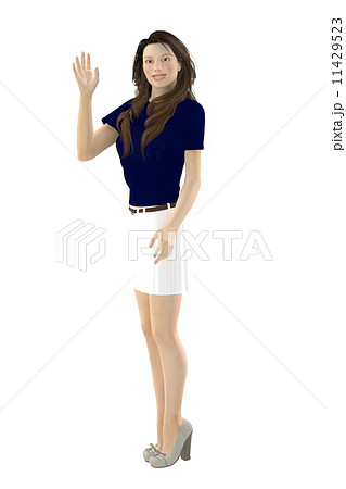 手を上げる女性 11429523