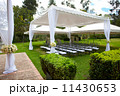 wedding marquee with bouquets of roses 11430653