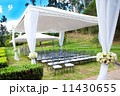 wedding marquee with bouquets of roses 11430655