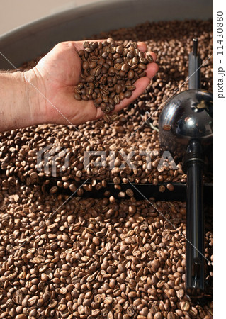 close-up view of roasted coffee beans 11430880