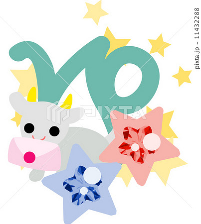 星占いの山羊座をイメージしたイラストのイラスト素材