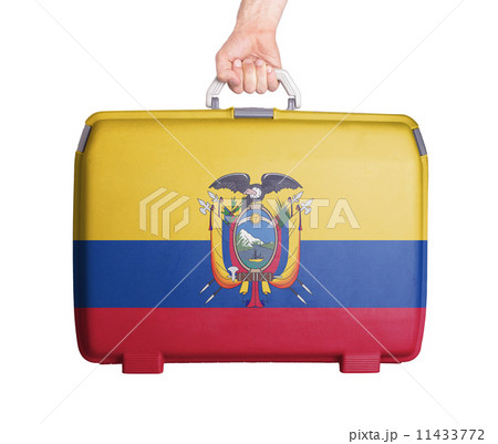 Used plastic suitcase with stains and scratches Used plastic suitcase with stains and scratches 11433772