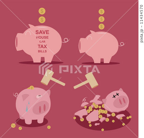 set of Piggy bank saving money set of Piggy bank saving money 11434570