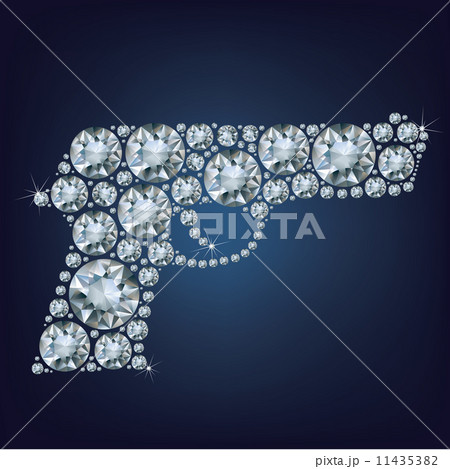 Gun made up a lot of diamonds on the black background Gun made up a lot of diamonds on the black background 11435382