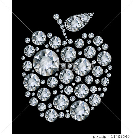 illustration Diamond apple on black background  11435546