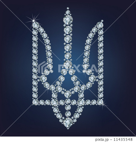 Coat of arms of Ukraine made from diamonds (state emblem, national ukrainian emblem). Coat of arms of Ukraine made from diamonds (state emblem, national ukrainian emblem). 11435548