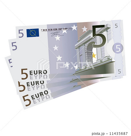 Vector drawing of a 3x5 Euro bills Vector drawing of a 3x5 Euro bills 11435687