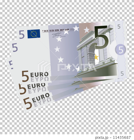 Vector drawing of a 3x5 Euro bills Vector drawing of a 3x5 Euro bills 11435687