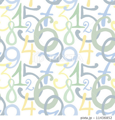 Seamless pattern with hand drawn painted numbers Seamless pattern with hand drawn painted numbers 11436852