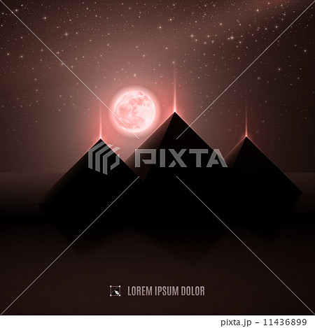 Brown, copper and dark beige night desert landscape 11436899