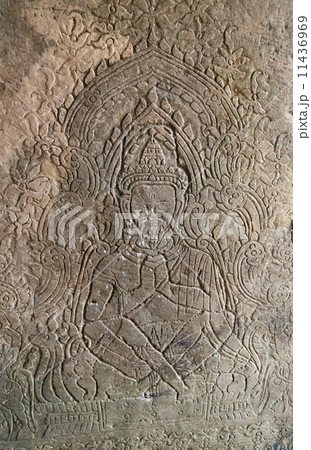 Bas-relief of Ta Prohm Temple. Angkor. Cambodia 11436969