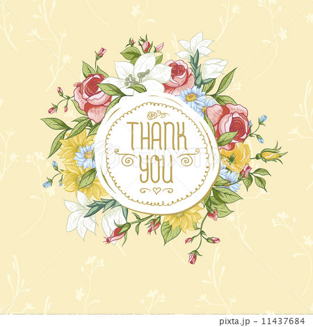 Vintage greeting card with blooming flowers 11437684