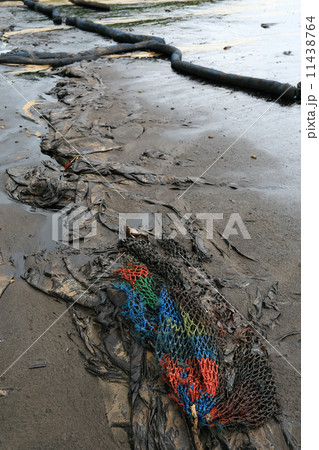 Gulf oil spill is shown on a beach 11438764