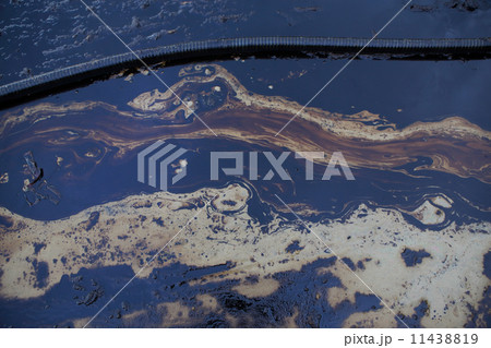 Gulf oil spill is shown on a beach 11438819