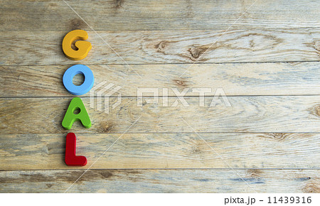 Colorful wooden word Goal on wooden floor4 Colorful wooden word Goal on wooden floor4 11439316