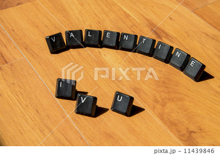I V U and Valentine word on the laminate floor 11439846