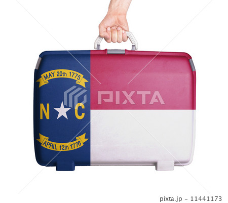 Used plastic suitcase with stains and scratches Used plastic suitcase with stains and scratches 11441173