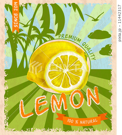 Lemon retro poster 11442317