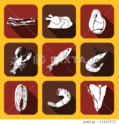 Food Fish and Meat Icons 11442572