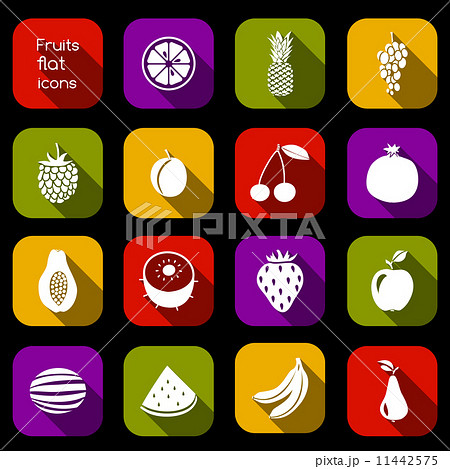 Fruits icons flat 11442575