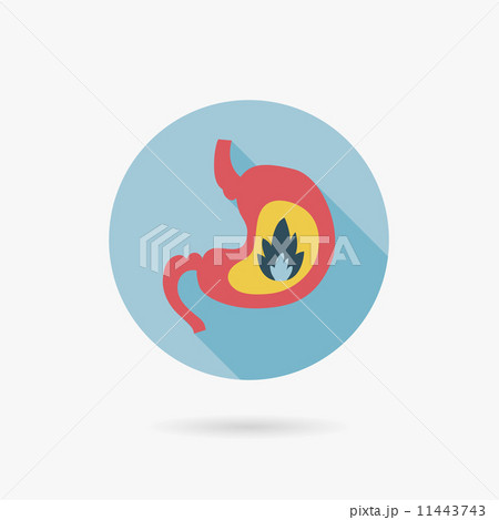 Stomach disorder Flat style Icon with long shadows Stomach disorder Flat style Icon with long shadows 11443743