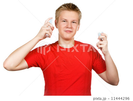 The boy, the teenager with a cream for a problem youthful skin, against spots The boy, the teenager with a cream for a problem youthful skin, against spots 11444296