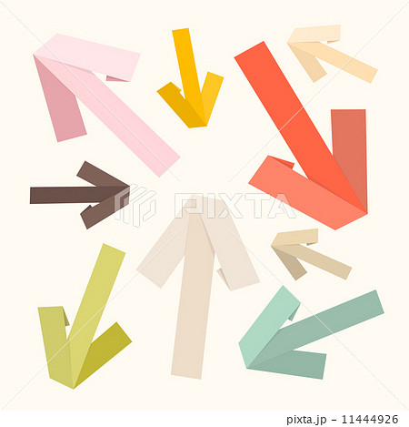 Vector Paper Arrows Set in Retro Colorsのイラスト素材 [11444926] - PIXTA