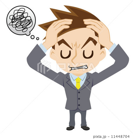 頭を抱えるビジネスマン 11448704