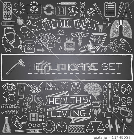 Hand drawn medical set of icons Hand drawn medical set of icons 11449052