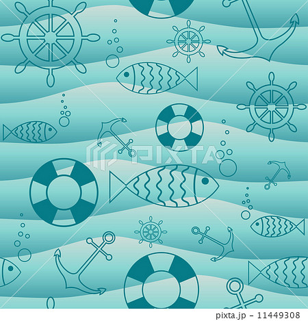 Seamless nautical pattern Seamless nautical pattern 11449308