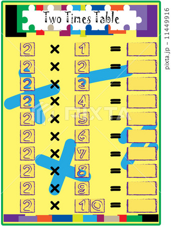Multiplication Math drill with Two Times Table 11449916
