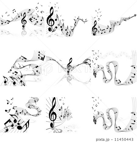 Musical notes staff set Musical notes staff set 11450443