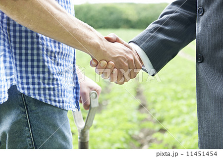 Farmer And Businessman Shaking Hands 11451454