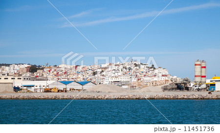 Tangier town and port, panorama with blue sky, Morocco, Africa Tangier town and port, panorama with blue sky, Morocco, Africa 11451736