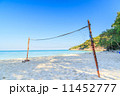 Volleyball net on the beach 11452777