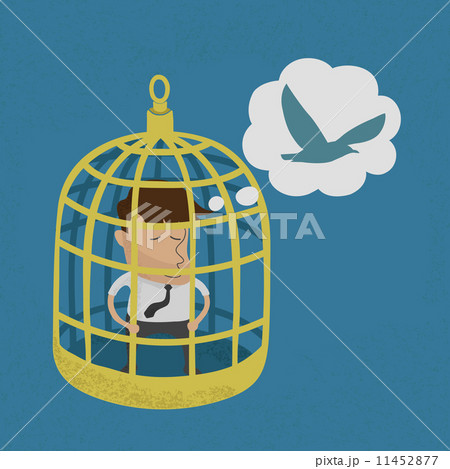Business man in golden bird cage , eps10 vector format 11452877