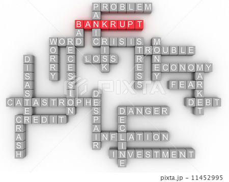 3d Bankruptcy concept in word tag cloud on white background 11452995