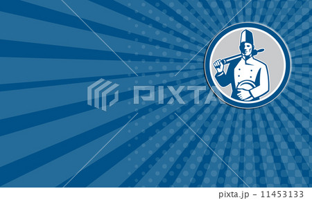 Business card Chef Cook Holding Roller Plate Retro Business card Chef Cook Holding Roller Plate Retro 11453133