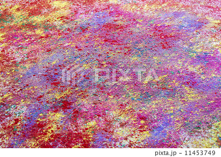 Full frame shot of colorful powder paint spread on floor 11453749