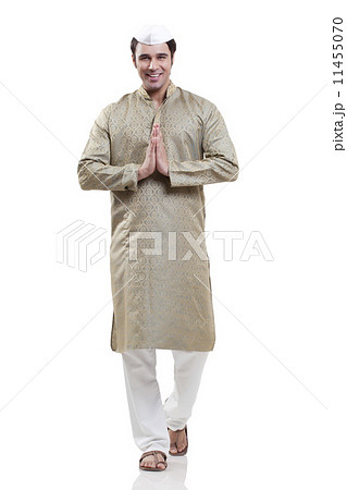 Portrait of a maharashtrian man greeting 11455070