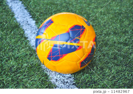Soccer ball over goal line 11482967