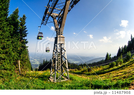 Gondola lift in Schockl. Graz, Austria Gondola lift in Schockl. Graz, Austria 11487908