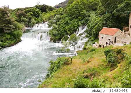 view of waterfalls in Kornati region, Croatia view of waterfalls in Kornati region, Croatia 11489448