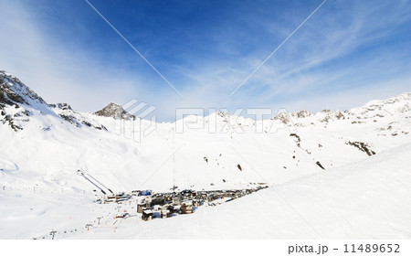 panorama with town Tighnes in Paradiski, France 11489652