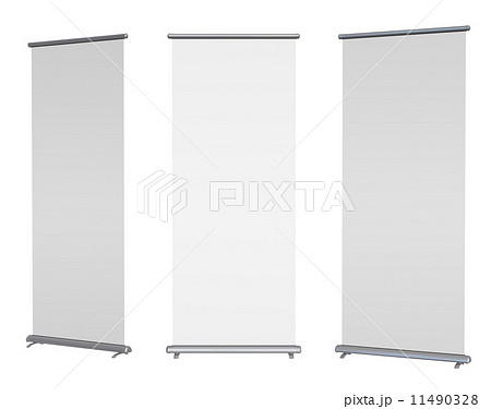 Blank roll-up banner display, clipping path included Blank roll-up banner display, clipping path included 11490328