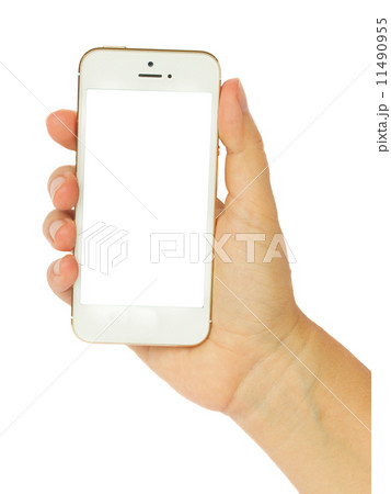 hand holding a modern smartphone 11490955