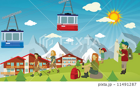 Tourists in the Alps 11491287